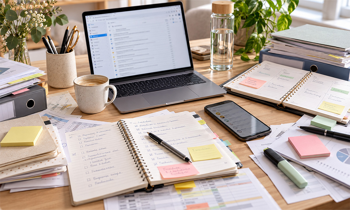 Überfüllter Arbeitsplatz